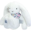 Doudou et Compagnie Peluche lapin blanc 25 cm - Lapin Fleurette