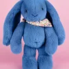 Doudou et Compagnie Peluche lapin Bleu 35 cm - Lapin Fleurette