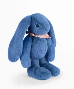 Doudou et Compagnie Peluche lapin Bleu 35 cm - Lapin Fleurette
