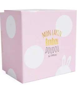 Doudou et Compagnie Peluche Lapin Bonbon Rose - 20 cm
