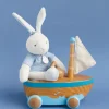 Doudou et Compagnie Peluche lapin matelot bleu - 25 cm
