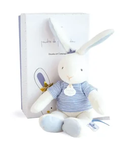 Doudou et Compagnie Peluche lapin matelot bleu - 25 cm
