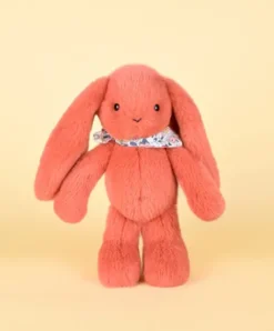Doudou et Compagnie Peluche lapin orange 25 cm - Lapin Fleurette