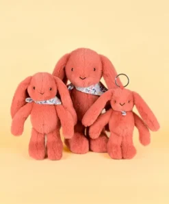 Doudou et Compagnie Peluche lapin orange 25 cm - Lapin Fleurette