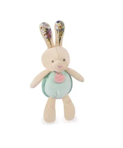 Doudou et Compagnie Peluche lapin pop-up - Vert amande et corail
