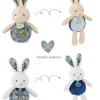 Doudou et Compagnie Peluche lapin Pâques pop-up - Bleu