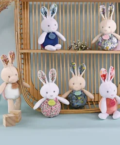 Doudou et Compagnie Peluche lapin Pâques pop-up - Bleu