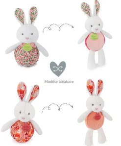 Doudou et Compagnie Peluche lapin Pâques pop-up - Rose pale