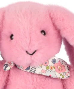 Doudou et Compagnie Peluche lapin rose 25 cm - Lapin Fleurette