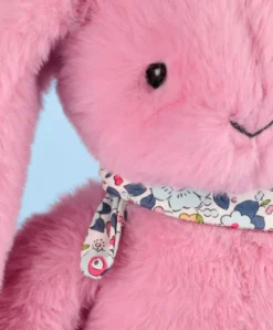 Doudou et Compagnie Peluche lapin Rose 35 cm - Lapin Fleurette