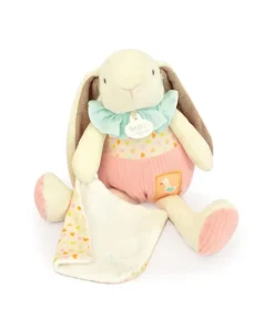 Doudou et Compagnie Peluche lapin rose avec doudou - LAPIN CIBOULETTE - 28 cm