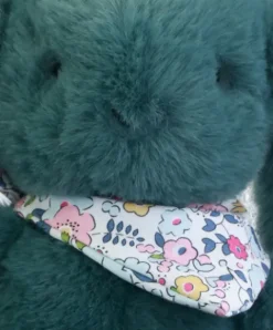 Doudou et Compagnie Peluche lapin vert 25 cm - Lapin Fleurette