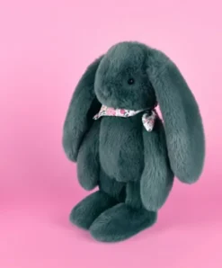 Doudou et Compagnie Peluche lapin Vert 35 cm - Lapin Fleurette