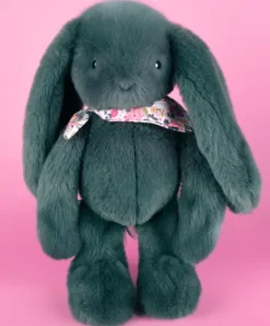 Doudou et Compagnie Peluche lapin Vert 35 cm - Lapin Fleurette