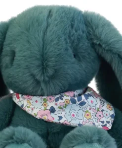 Doudou et Compagnie Peluche lapin Vert 35 cm - Lapin Fleurette