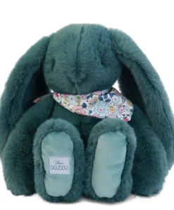 Doudou et Compagnie Peluche lapin Vert 35 cm - Lapin Fleurette