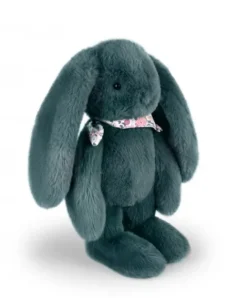 Doudou et Compagnie Peluche lapin Vert 35 cm - Lapin Fleurette