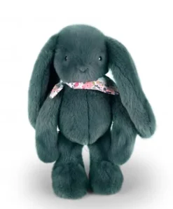 Doudou et Compagnie Peluche lapin Vert 35 cm - Lapin Fleurette