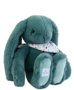 Doudou et Compagnie Peluche lapin Vert 35 cm - Lapin Fleurette