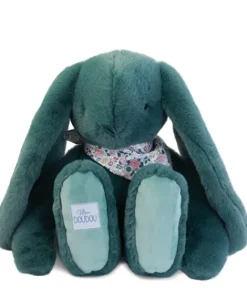 Doudou et Compagnie Peluche lapin Vert XXL - Lapin Fleurette 50 cm