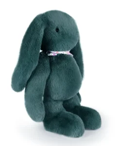 Doudou et Compagnie Peluche lapin Vert XXL - Lapin Fleurette 50 cm
