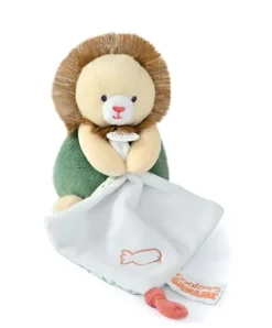 Doudou et Compagnie Peluche Lion beige avec doudou mouchoir - 15 cm