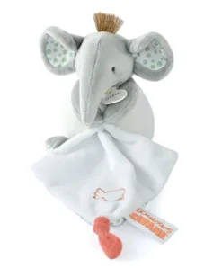Doudou et Compagnie Peluche éléphant avec doudou mouchoir - 15 cm