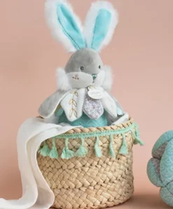 Doudou et Compagnie Peluche musicale lapin de sucre Vert - 20 cm