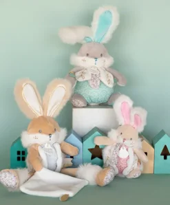 Doudou et Compagnie Peluche musicale lapin de sucre Vert - 20 cm