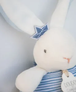 Doudou et Compagnie Peluche musicale lapin matelot bleu - 14 cm
