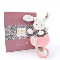 Doudou et Compagnie Peluche musicale LAPIN ROSE - BOH'AIME -