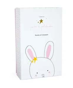 Doudou et Compagnie Peluche musicale lapin étoile rose - 14 cm