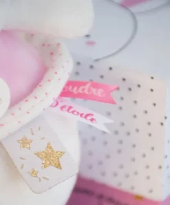 Doudou et Compagnie Peluche musicale lapin étoile rose - 14 cm