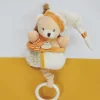 Doudou et Compagnie Peluche musicale ours beige et miel - 20 cm