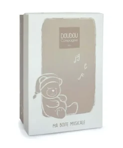 Doudou et Compagnie Peluche musicale ours beige et miel - 20 cm
