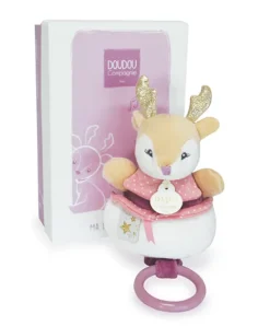Doudou et Compagnie Peluche musicale renne beige - 20 cm