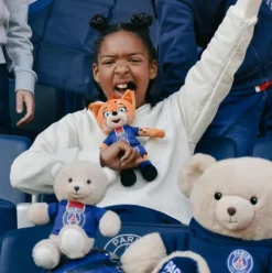 Doudou et Compagnie Peluche officielle OURS PSG capuche - 35 cm