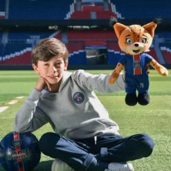 Doudou et Compagnie Peluche officielle PSG - Mascotte Germain Le Lynx - 35 cm