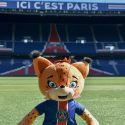 Doudou et Compagnie Peluche officielle PSG Mascotte Germain Le Lynx - 25 cm
