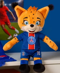 Doudou et Compagnie Peluche officielle PSG Mascotte Germain Le Lynx - 25 cm