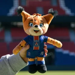 Doudou et Compagnie Peluche officielle PSG Mascotte Germain Le Lynx - 25 cm