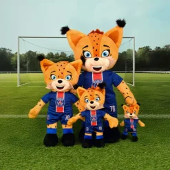 Doudou et Compagnie Peluche officielle PSG Mascotte Germain Le Lynx - 25 cm