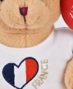 Doudou et Compagnie Peluche Ours beige - Bisous - 25 cm