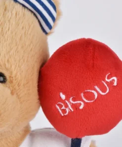 Doudou et Compagnie Peluche Ours beige - Bisous - 25 cm