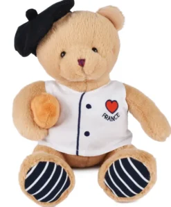 Doudou et Compagnie Peluche Ours beige - Chef avec baguette - 25 cm