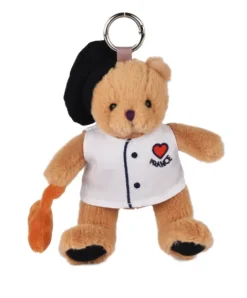 Doudou et Compagnie Peluche Ours beige - Porte-cle - Chef avec baguette - 15 cm