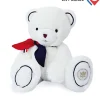 Doudou et Compagnie Peluche ours blanc fabriqué en France - L'Ours Élysée - 30 cm