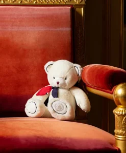 Doudou et Compagnie Peluche ours blanc fabriqué en France - L'Ours Élysée - 30 cm