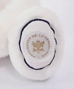 Doudou et Compagnie Peluche ours blanc fabriqué en France - L'Ours Élysée - 30 cm