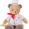 Doudou et Compagnie Peluche Ours Chef avec toque de Cuisinier- 28 cm
